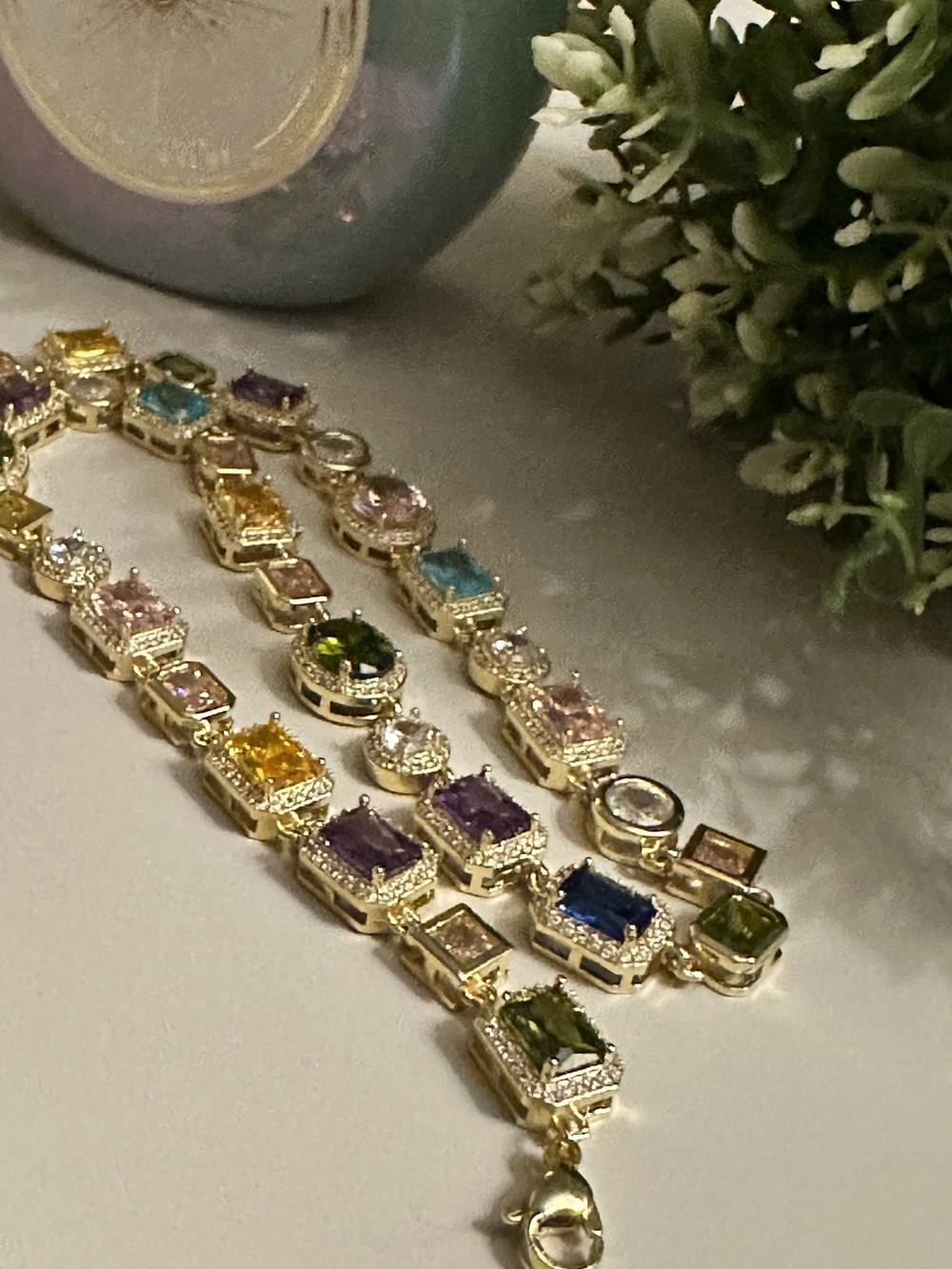 NWOT Multicolor Halo Link Necklace - Boutique